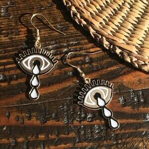 Crying Eye Dangle Earrings Goldtone NEW! 774S2